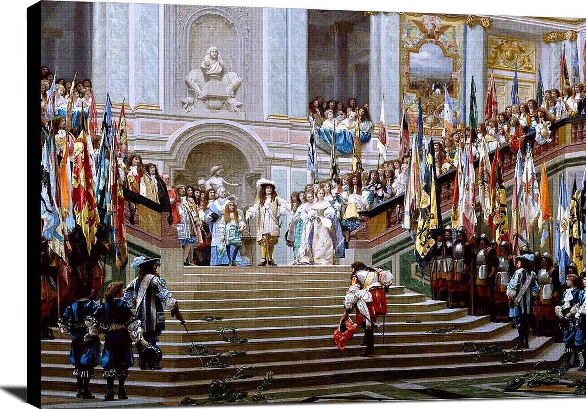 Reception Du Grand Conde A Versailles Painting Jean Leon Gerome Canvas Art Fine Art Print