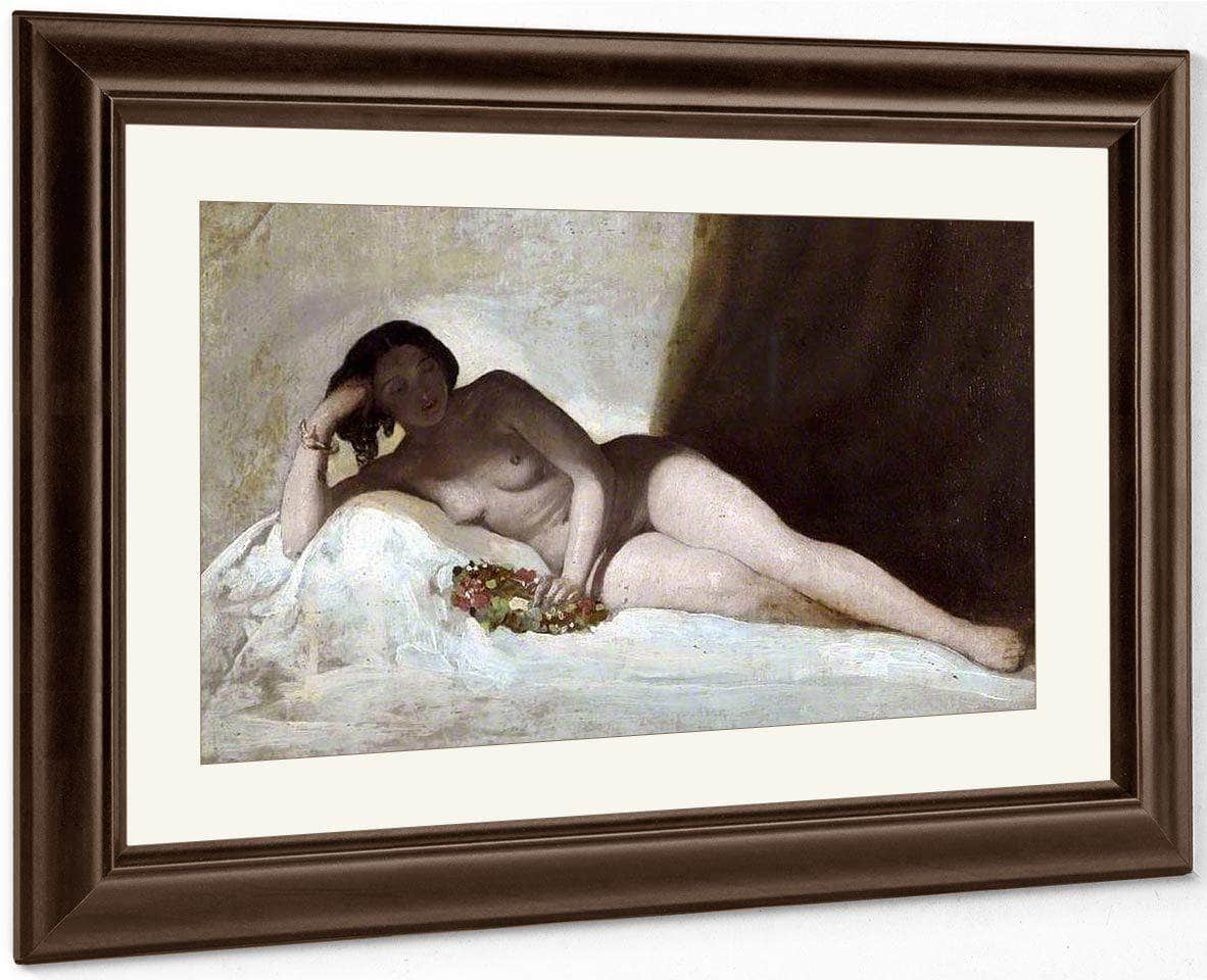 Reclining Figure With A Chaplet Of Flowers By William Etty Fine Art Print