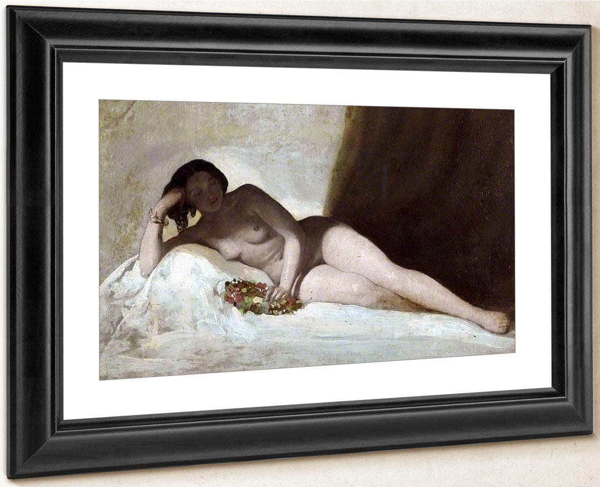 Reclining Figure With A Chaplet Of Flowers By William Etty Fine Art Print