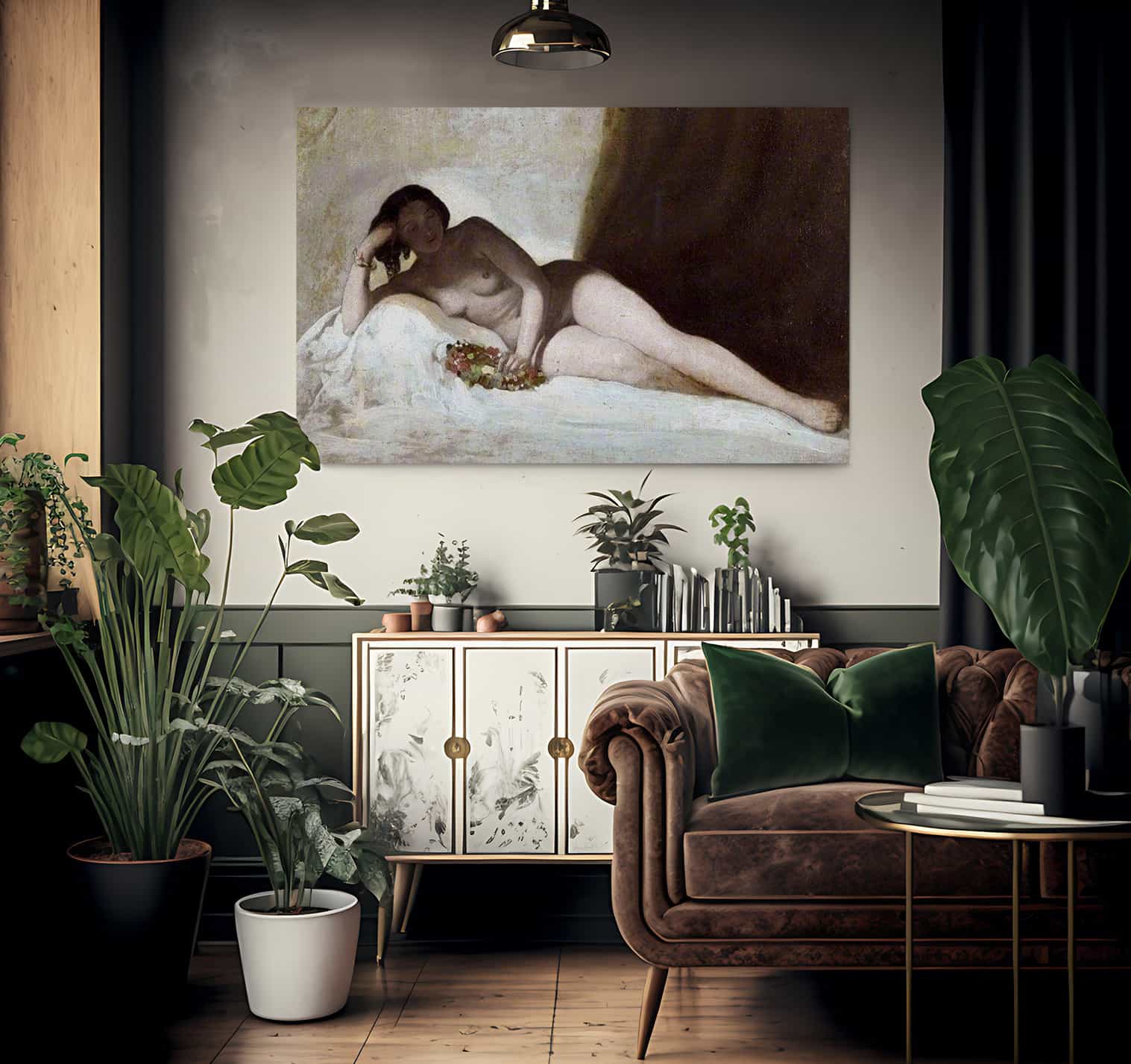Reclining Figure With A Chaplet Of Flowers By William Etty Fine Art Print
