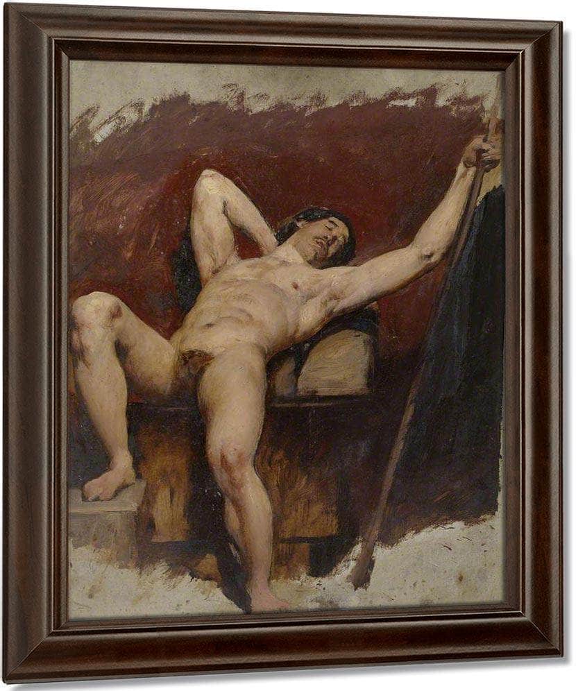 Reclining Male Nude, Raised Right Knee By William Etty Fine Art Print