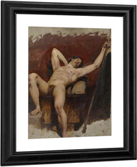 Reclining Male Nude, Raised Right Knee By William Etty Fine Art Print