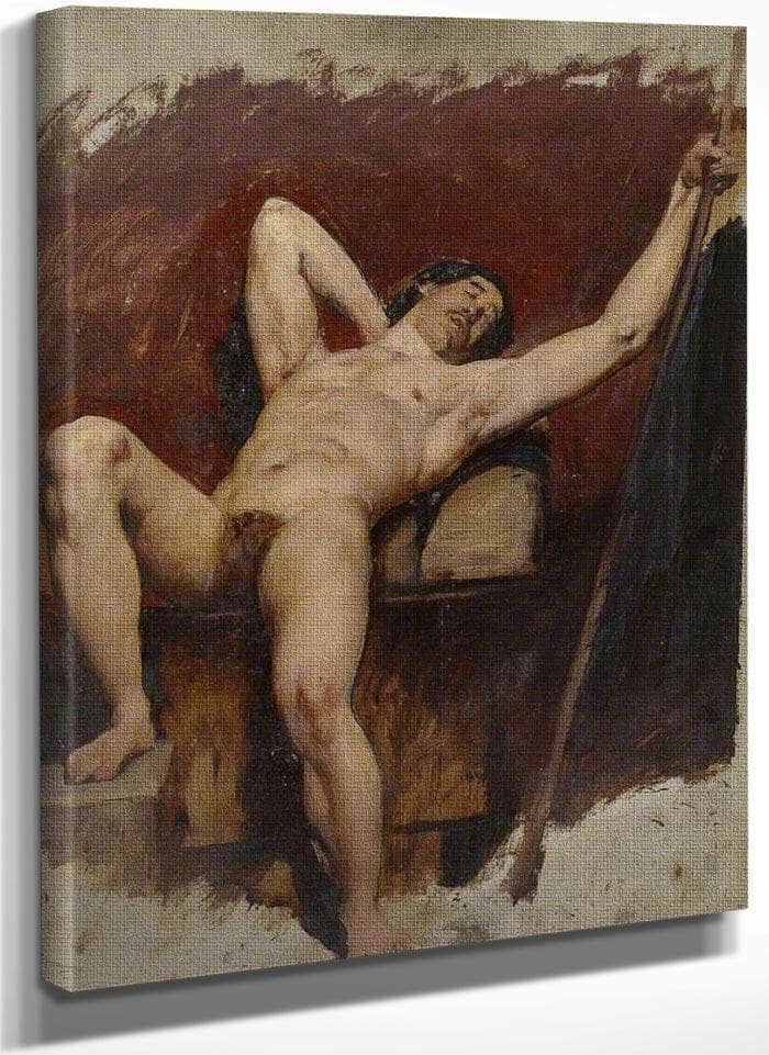 Reclining Male Nude, Raised Right Knee By William Etty Fine Art Print