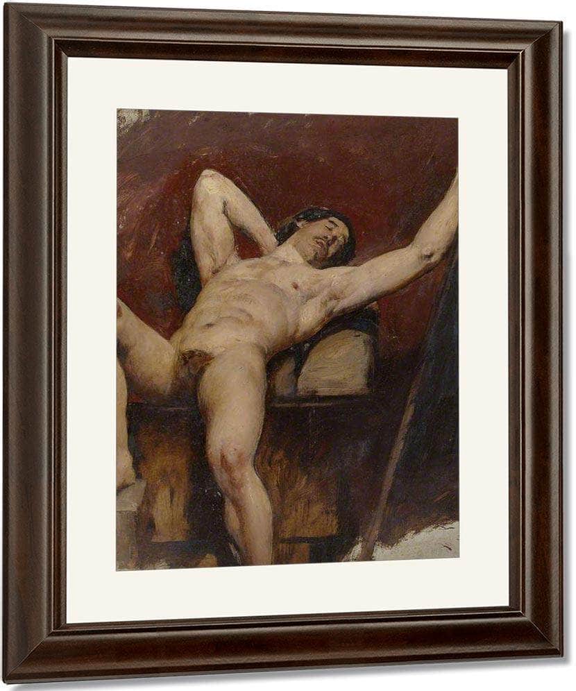 Reclining Male Nude, Raised Right Knee By William Etty Fine Art Print
