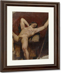 Reclining Male Nude, Raised Right Knee By William Etty Fine Art Print