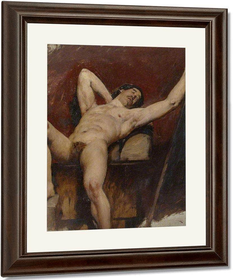 Reclining Male Nude, Raised Right Knee By William Etty Fine Art Print