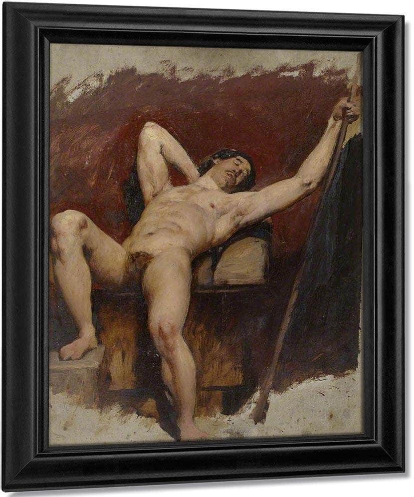Reclining Male Nude, Raised Right Knee By William Etty Fine Art Print