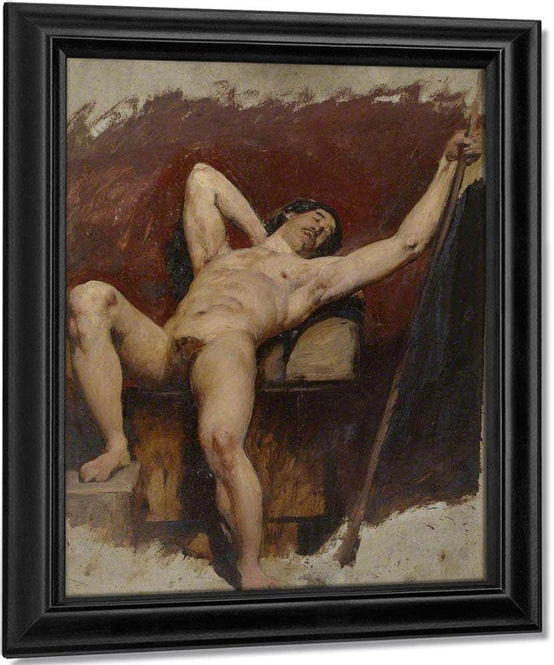 Reclining Male Nude, Raised Right Knee By William Etty Fine Art Print