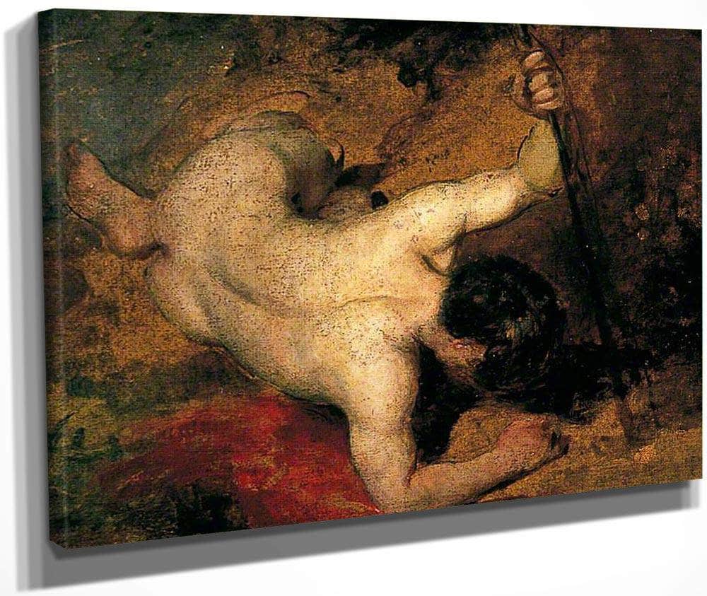 Reclining Male Nude With Spear By William Etty Fine Art Print