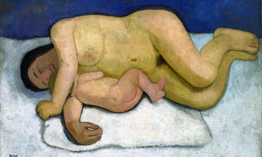 Reclining Mother And Child 2 1906 By Paula Modersohn Becker Fine Art Print