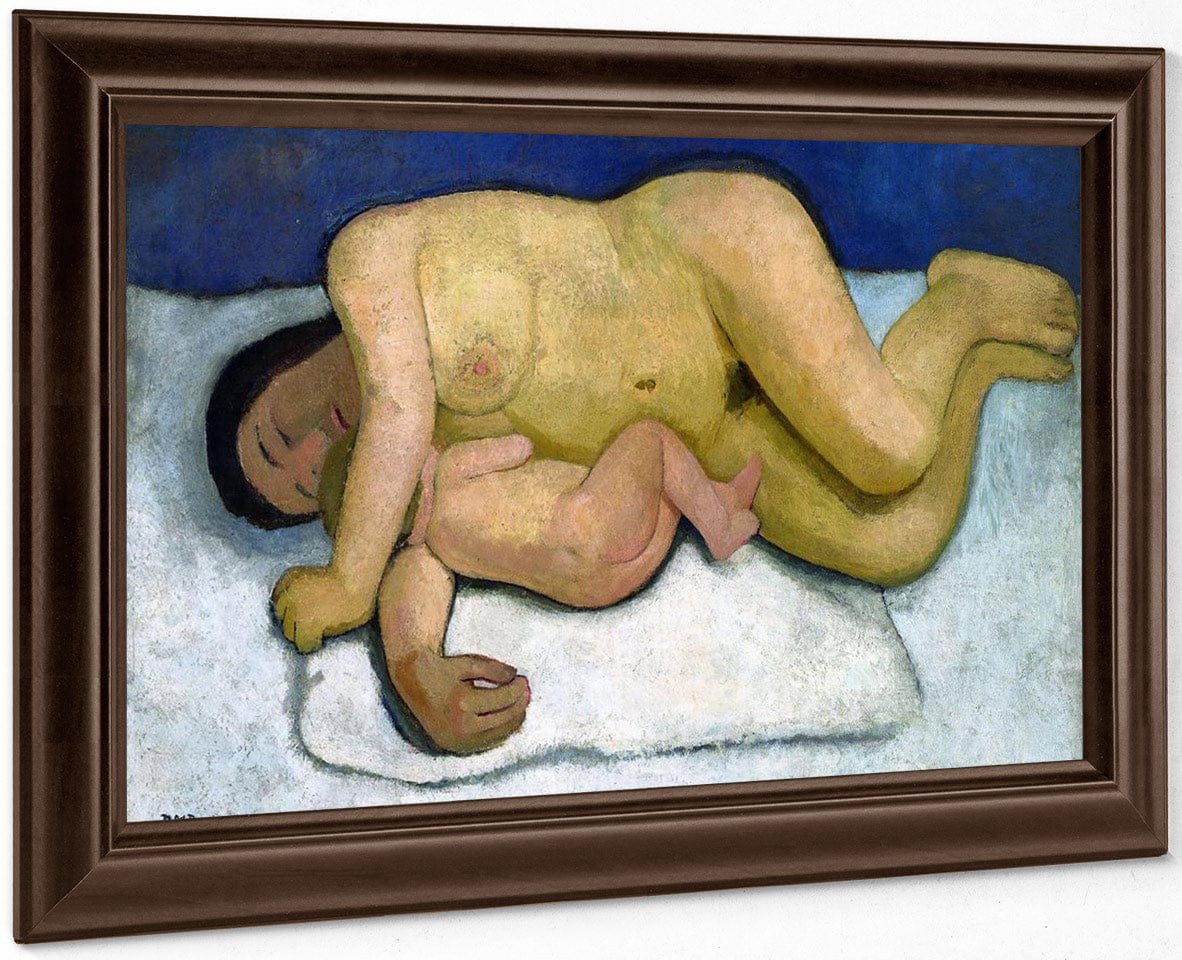 Reclining Mother And Child 2 1906 By Paula Modersohn Becker Fine Art Print