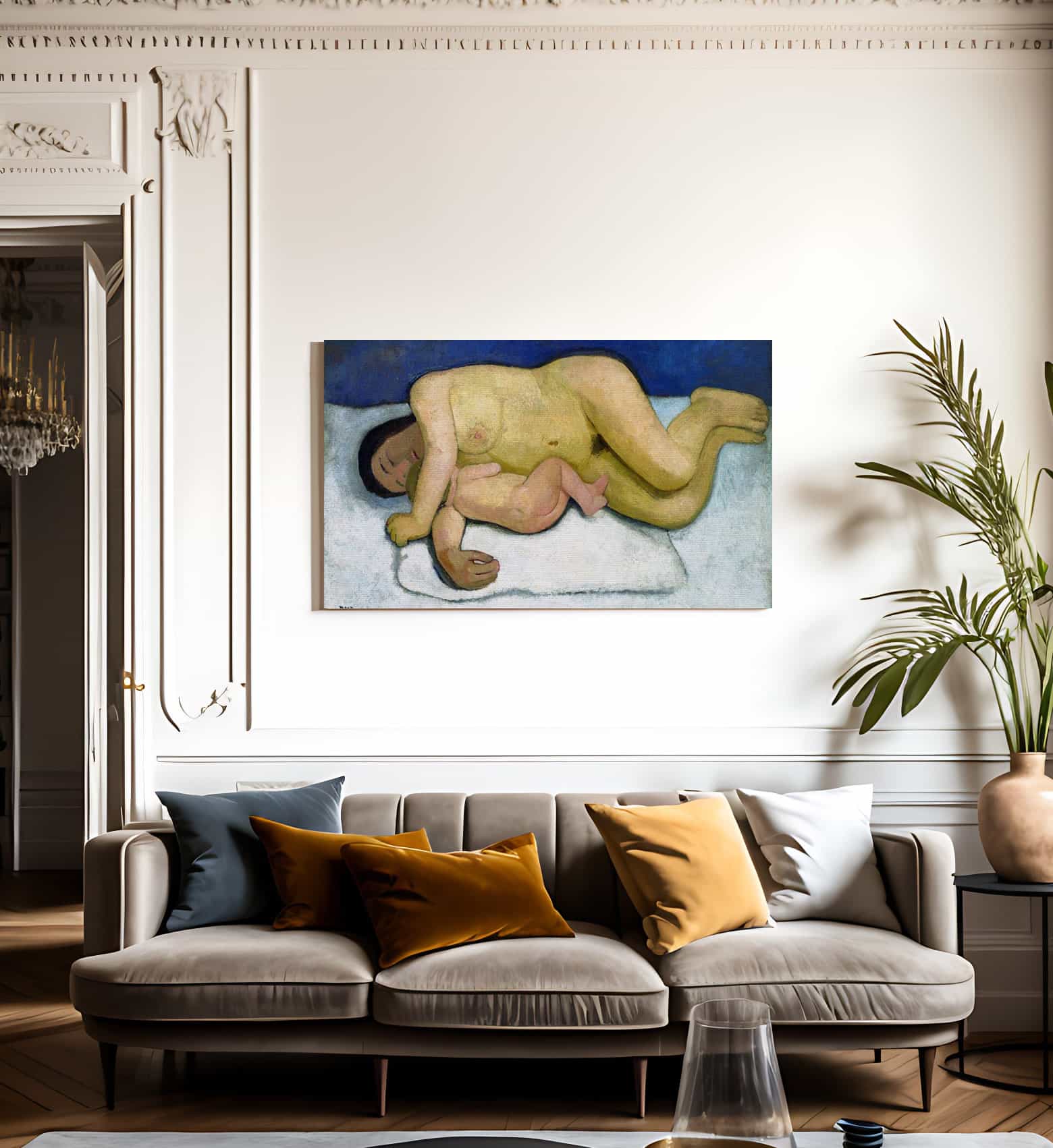Reclining Mother And Child 2 1906 By Paula Modersohn Becker Fine Art Print