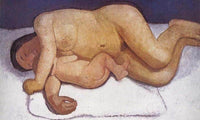 Reclining Mother And Child By Paula Modersohn Becker Fine Art Print