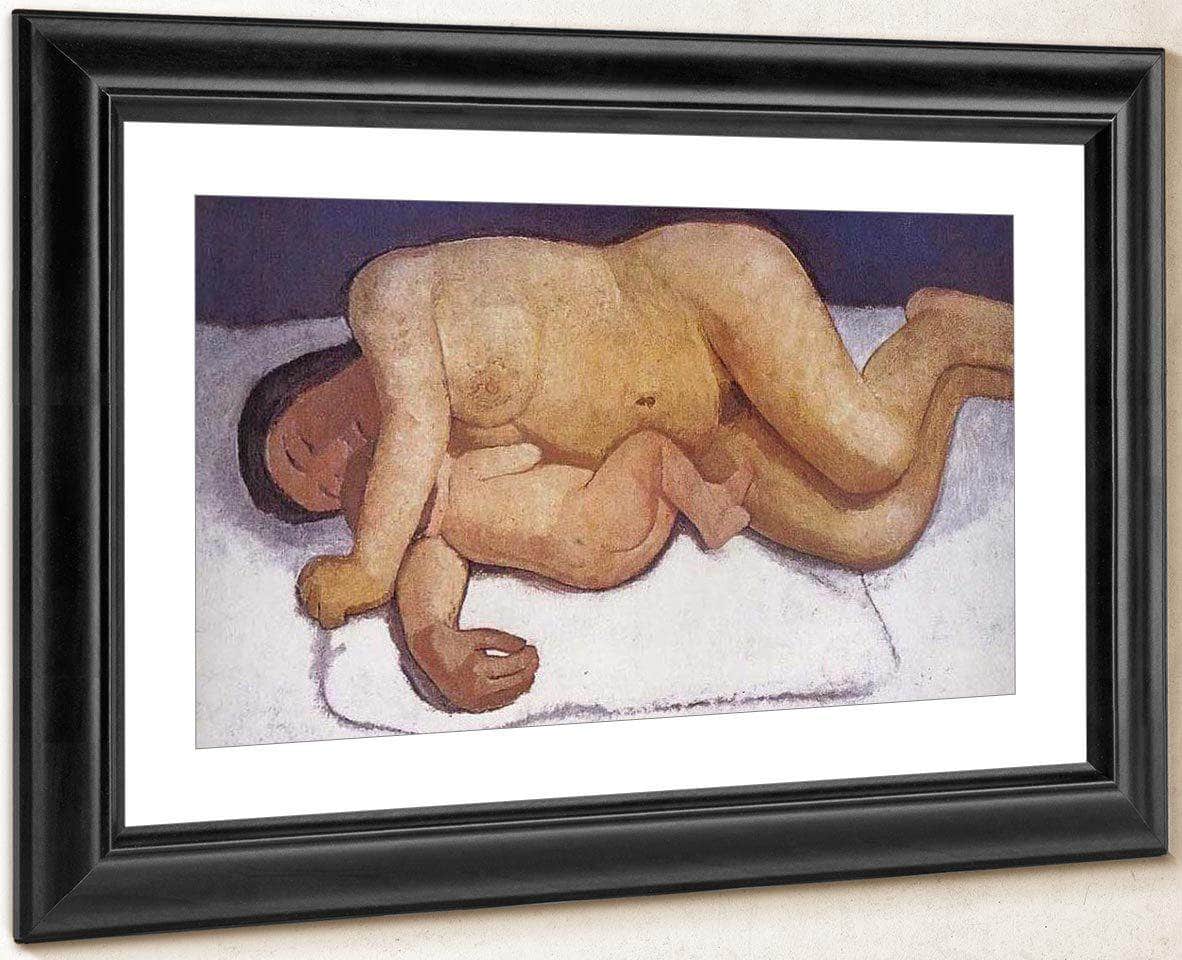 Reclining Mother And Child By Paula Modersohn Becker Fine Art Print