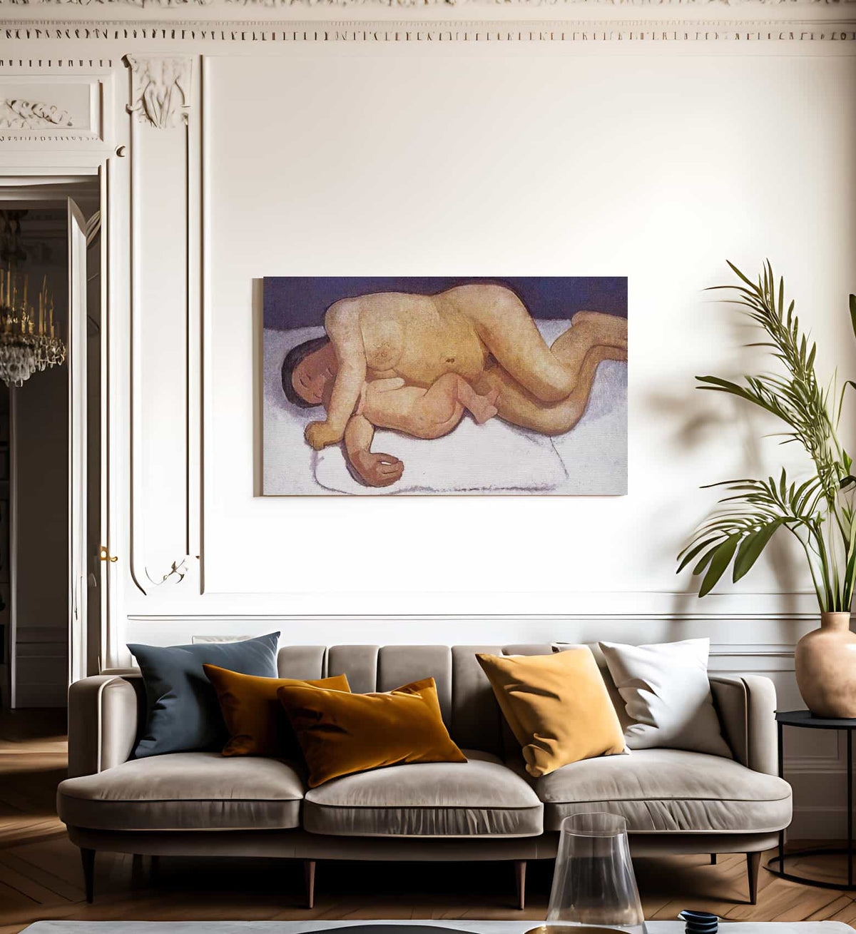 Reclining Mother And Child By Paula Modersohn Becker Fine Art Print