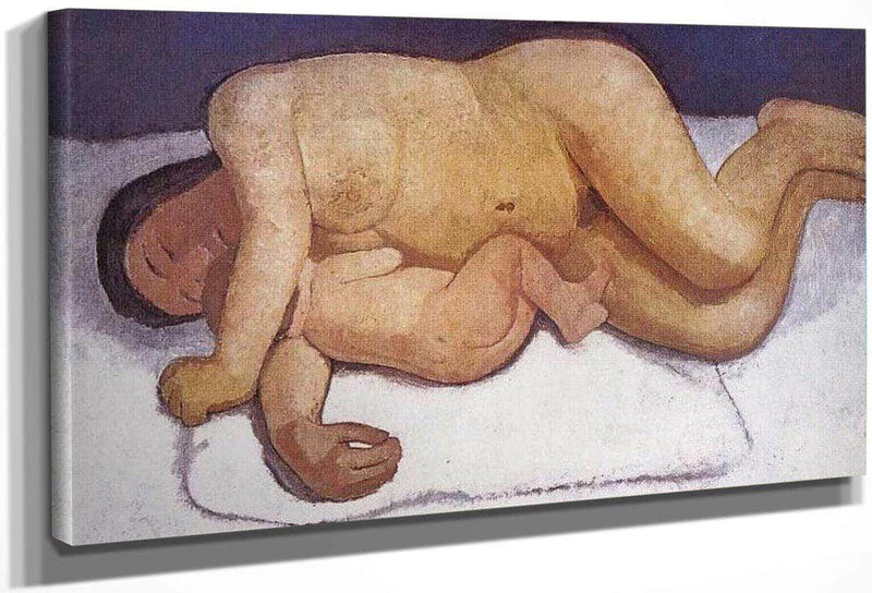 Reclining Mother And Child By Paula Modersohn Becker Fine Art Print