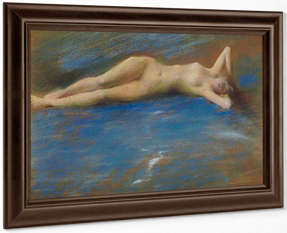 Reclining Nude Figure Of A Girl By Thomas Wilmer Dewing Fine Art Print