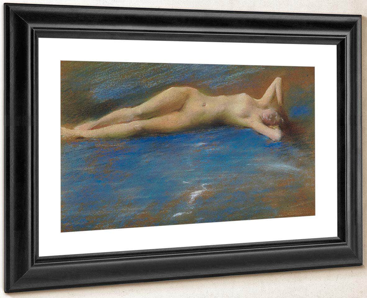 Reclining Nude Figure Of A Girl By Thomas Wilmer Dewing Fine Art Print
