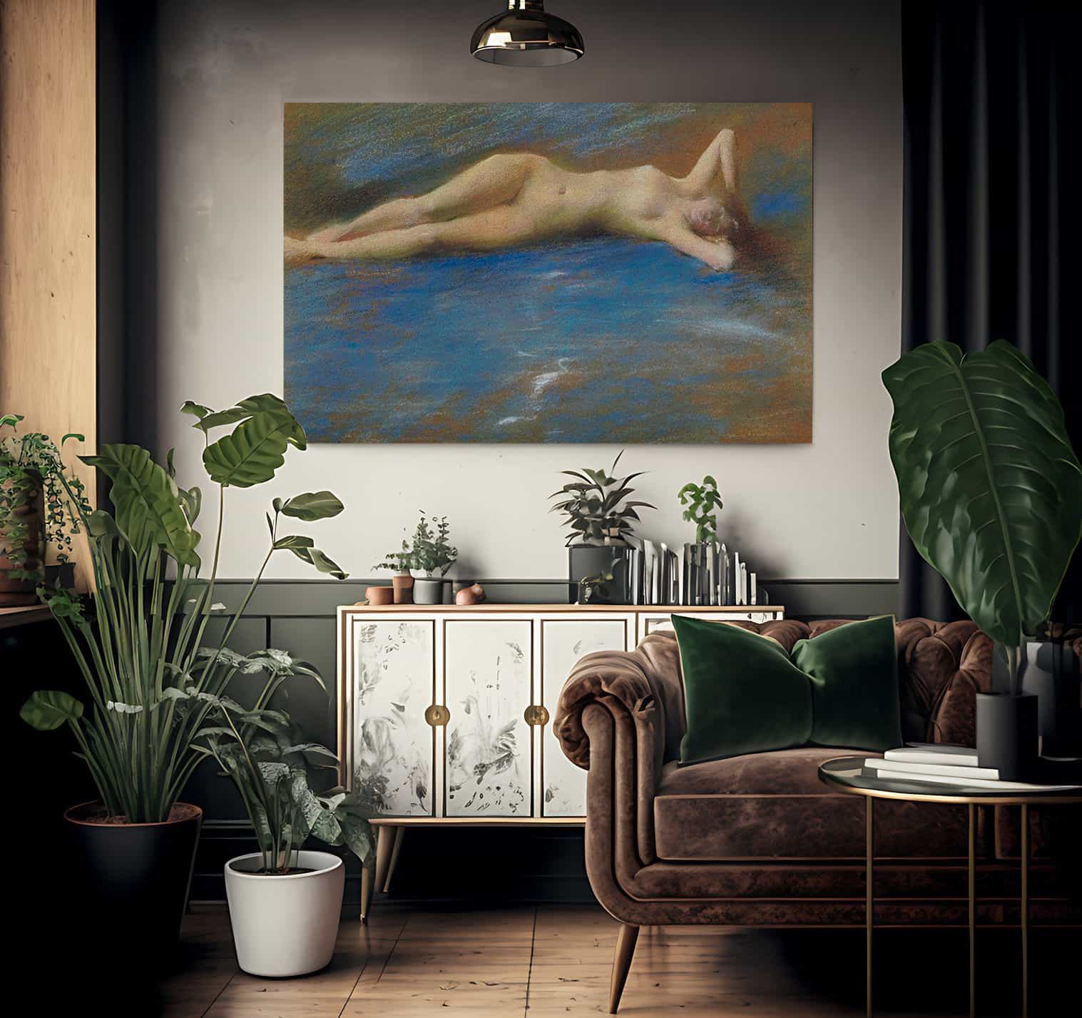 Reclining Nude Figure Of A Girl By Thomas Wilmer Dewing Fine Art Print