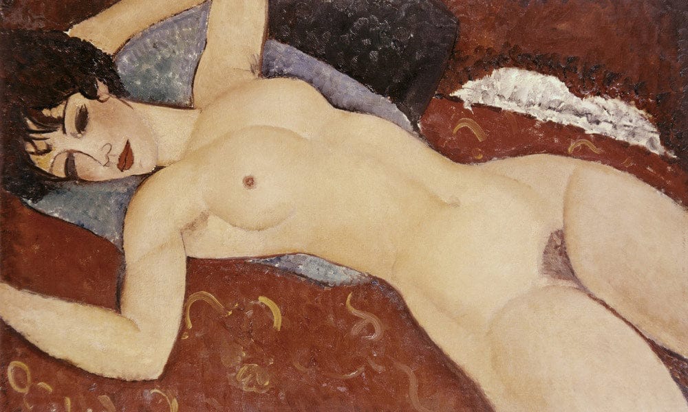 Reclining Nudeb By Amedeo Modigliani Fine Art Print