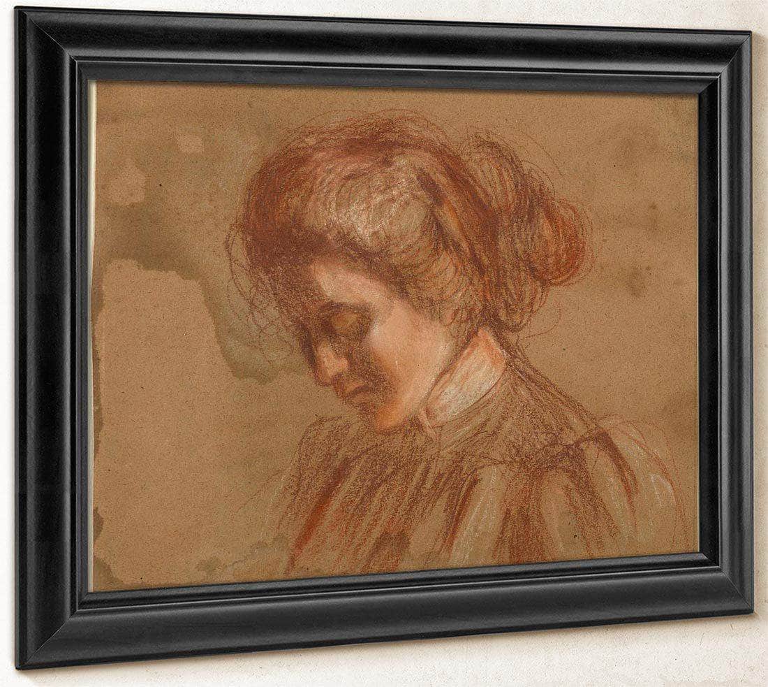Red Crayon Study By Alice Pike Barney Fine Art Print