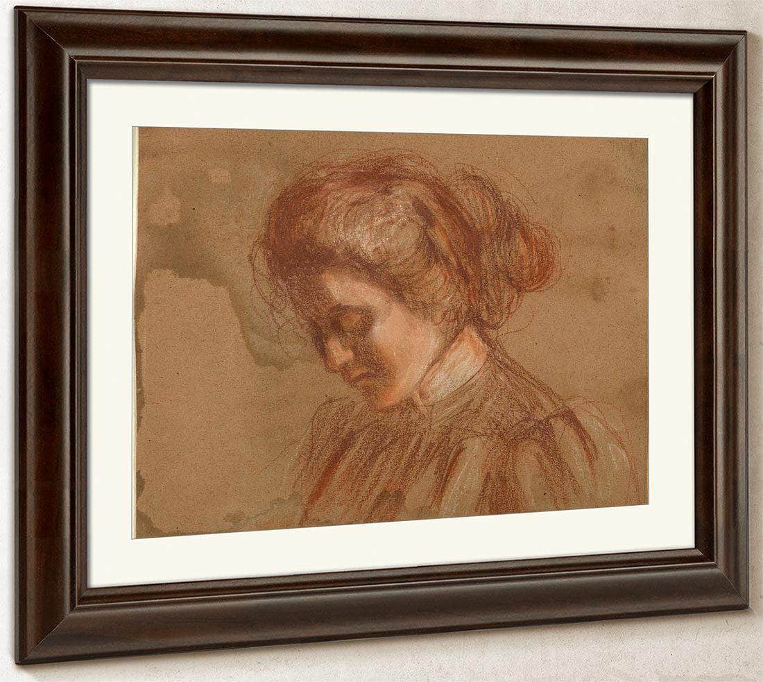 Red Crayon Study By Alice Pike Barney Fine Art Print