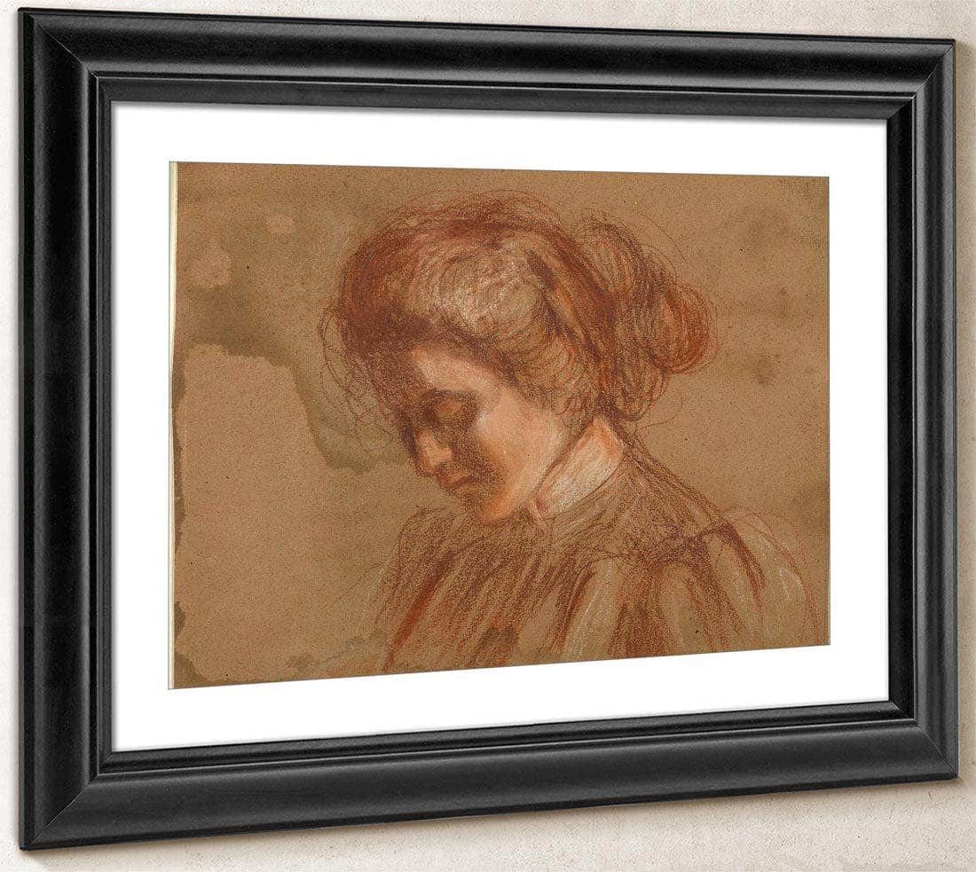 Red Crayon Study By Alice Pike Barney Fine Art Print