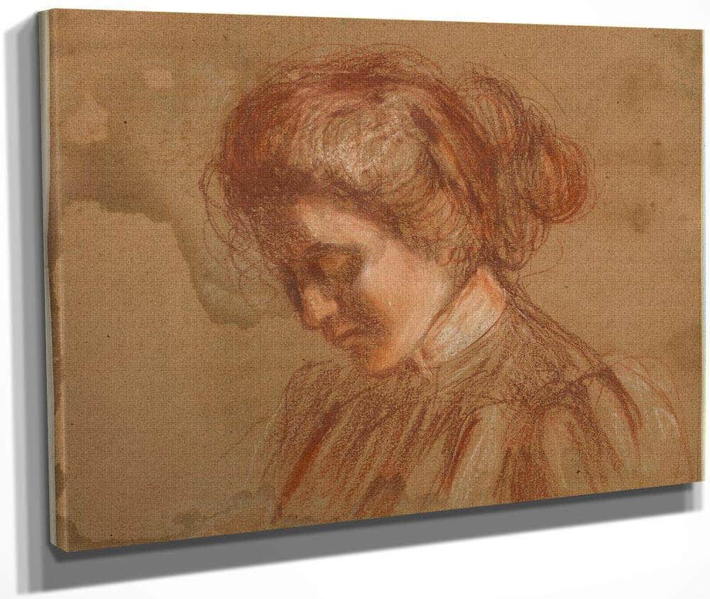 Red Crayon Study By Alice Pike Barney Fine Art Print