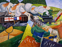 Red Cross Train Passing A Village Painting Gino Severini Canvas Art Fine Art Print