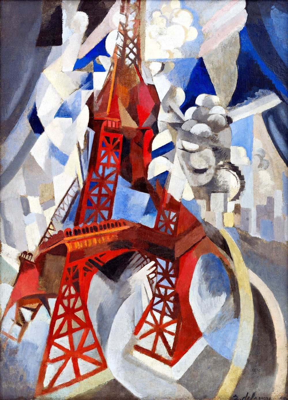 Red Eiffel Tower Painting Robert Delaunay Canvas Art Fine Art Print