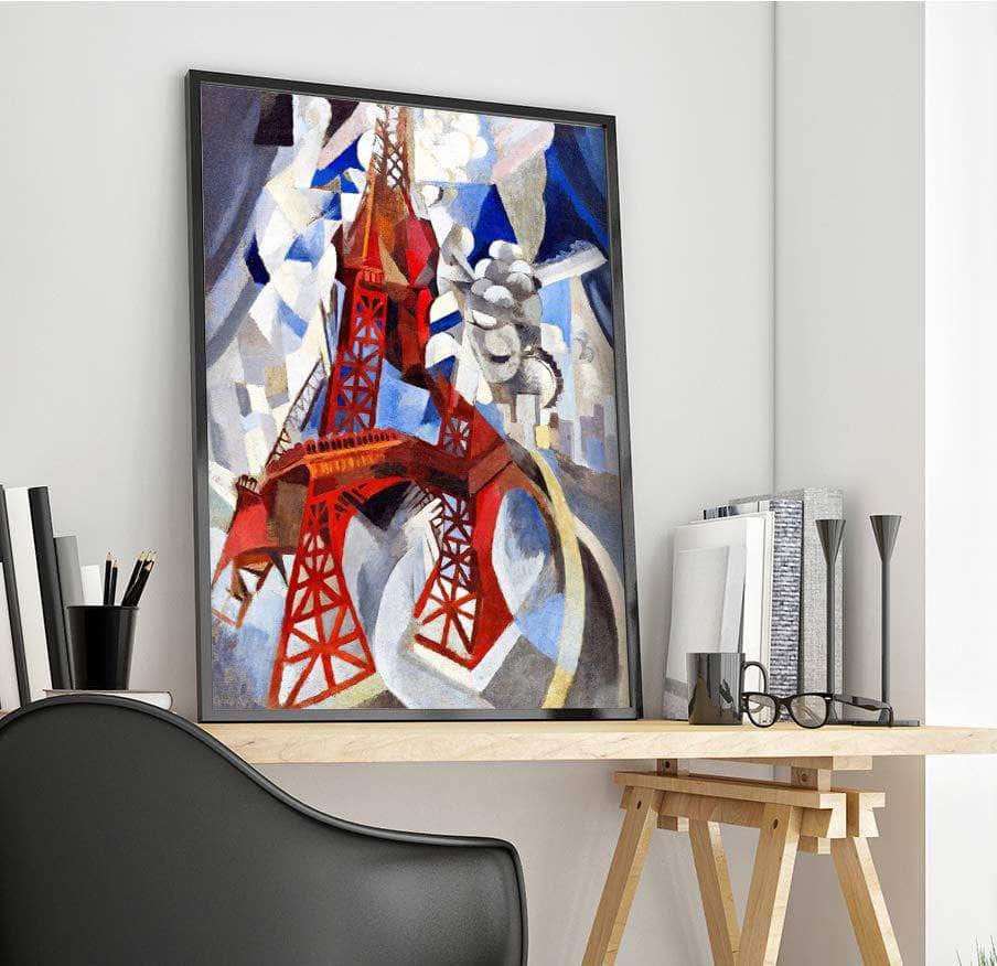 Red Eiffel Tower Painting Robert Delaunay Canvas Art Fine Art Print