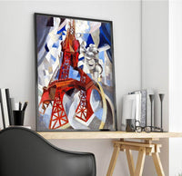 Red Eiffel Tower Painting Robert Delaunay Canvas Art Fine Art Print