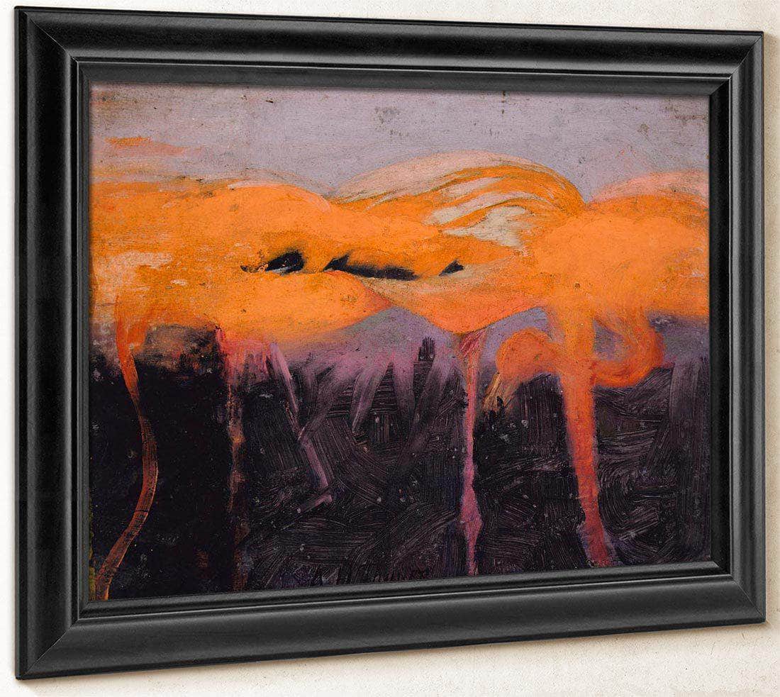 Red Flamingoes, Study For Book Concealing Coloration In The Animal Kingdom By Abbott Handerson Thayer Fine Art Print