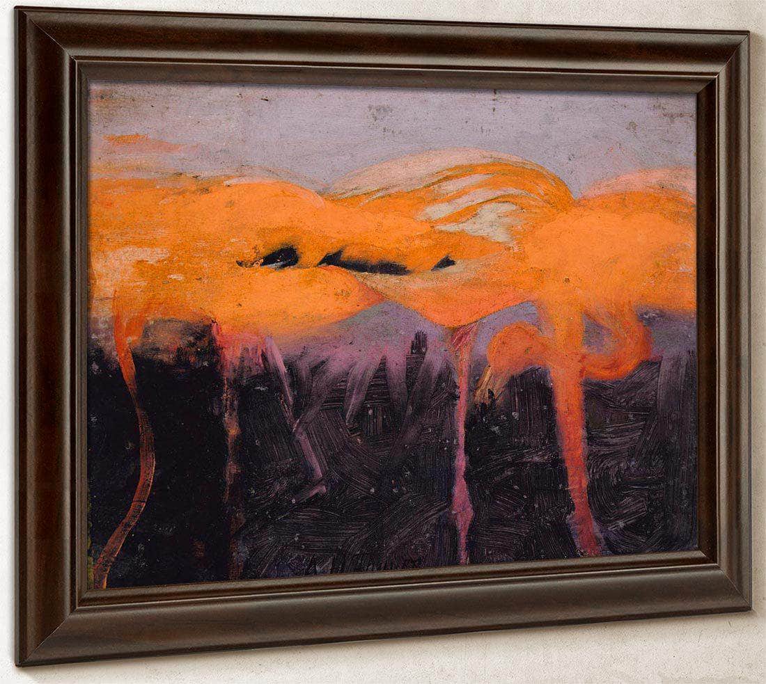 Red Flamingoes, Study For Book Concealing Coloration In The Animal Kingdom By Abbott Handerson Thayer Fine Art Print