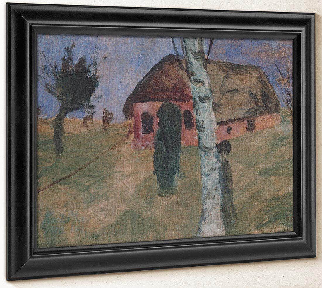 Red House With Birch Tree By Paula Modersohn Becker Fine Art Print