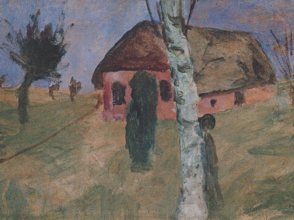 Red House With Birch Tree By Paula Modersohn Becker Fine Art Print