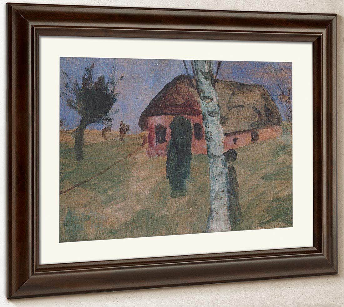 Red House With Birch Tree By Paula Modersohn Becker Fine Art Print