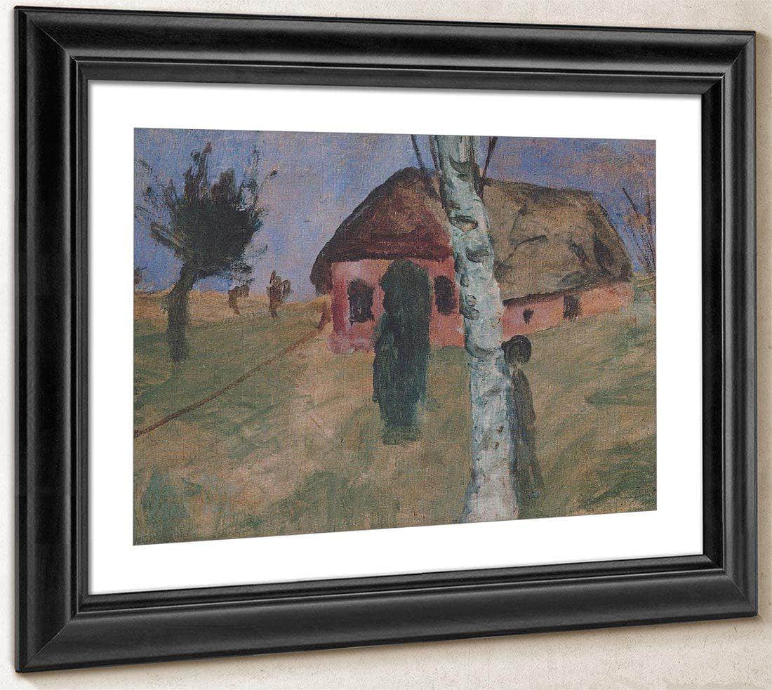 Red House With Birch Tree By Paula Modersohn Becker Fine Art Print