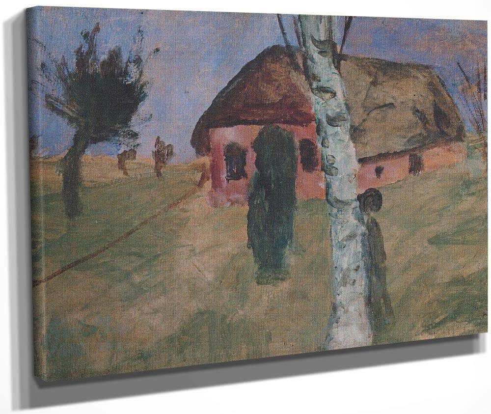 Red House With Birch Tree By Paula Modersohn Becker Fine Art Print