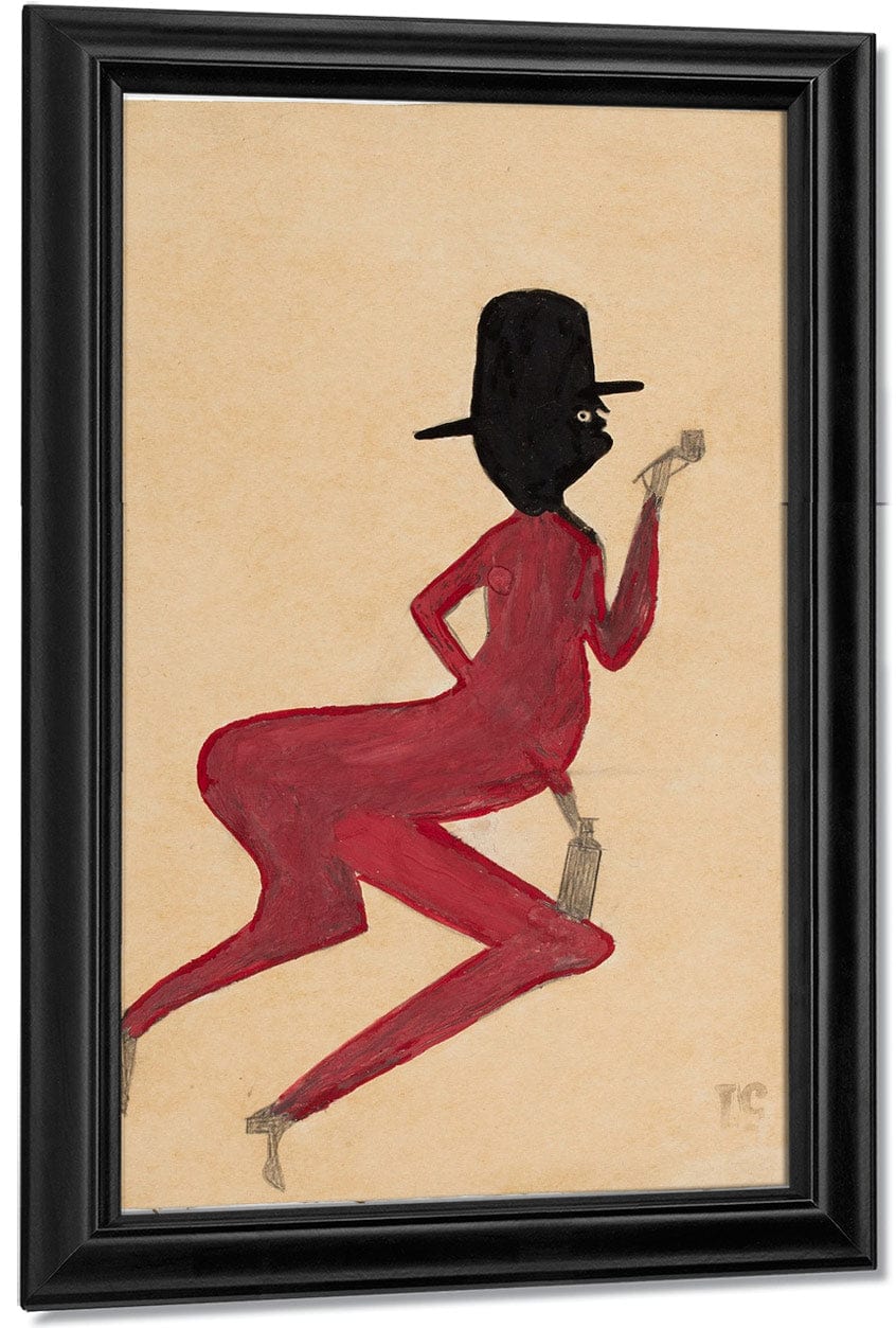 Red Man By Bill Traylor Fine Art Print
