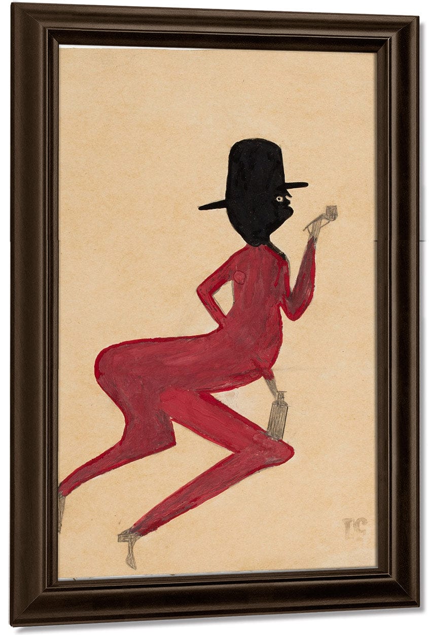 Red Man By Bill Traylor Fine Art Print