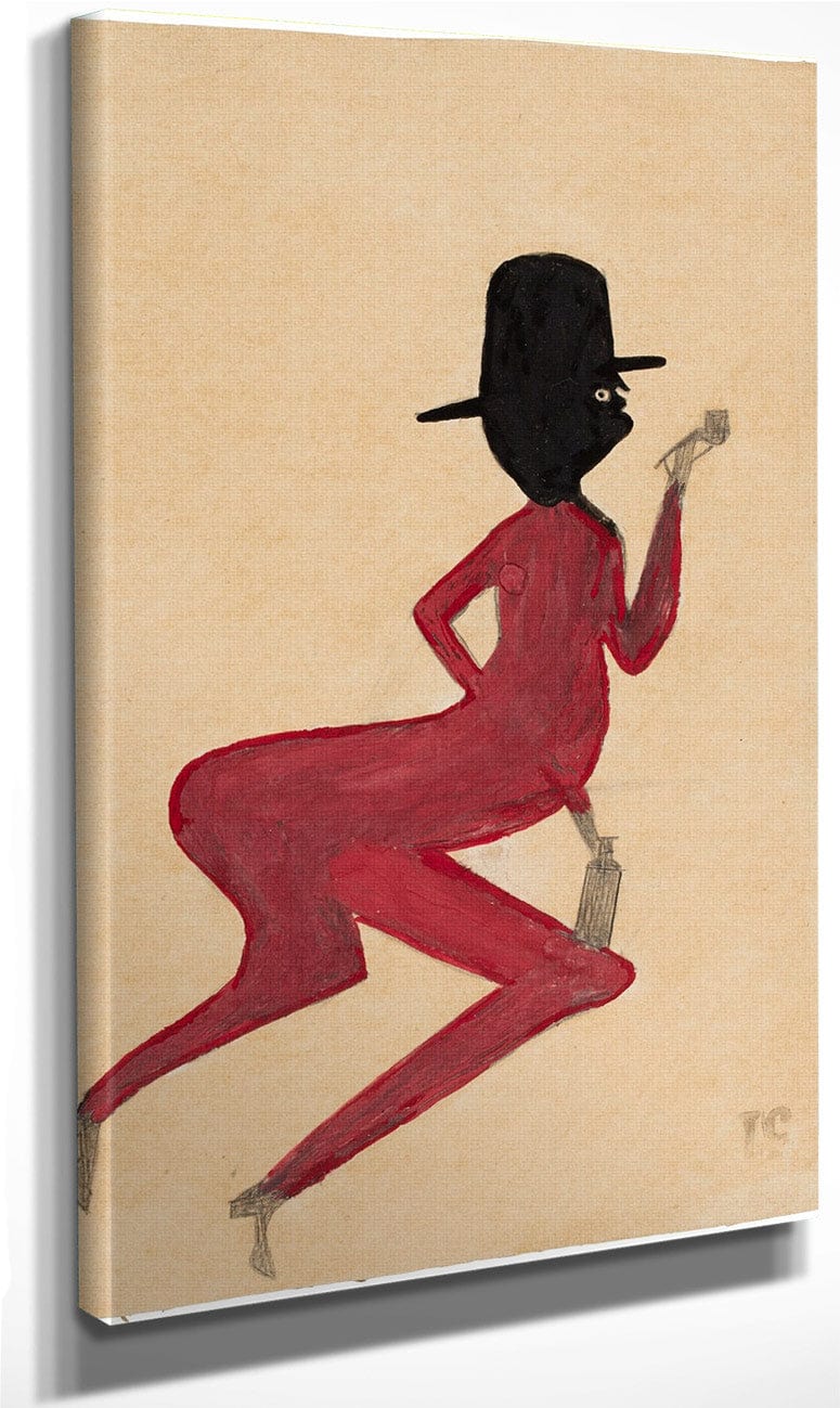 Red Man By Bill Traylor Fine Art Print