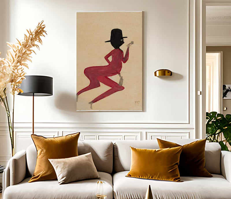 Red Man By Bill Traylor Fine Art Print