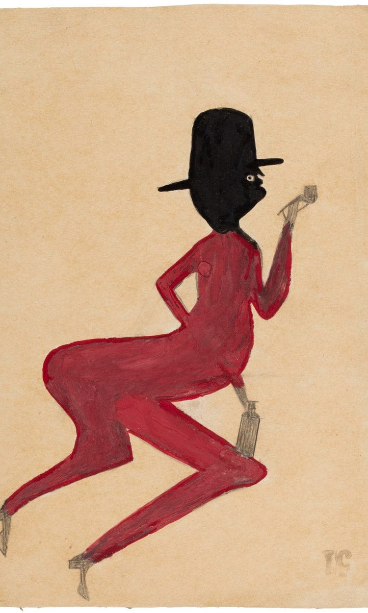 Red Man By Bill Traylor Fine Art Print