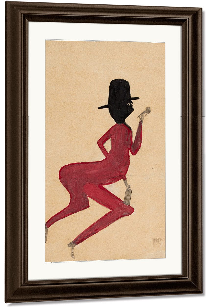 Red Man By Bill Traylor Fine Art Print