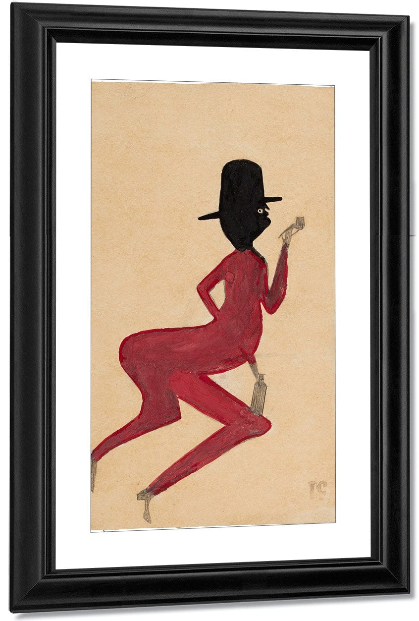 Red Man By Bill Traylor Fine Art Print