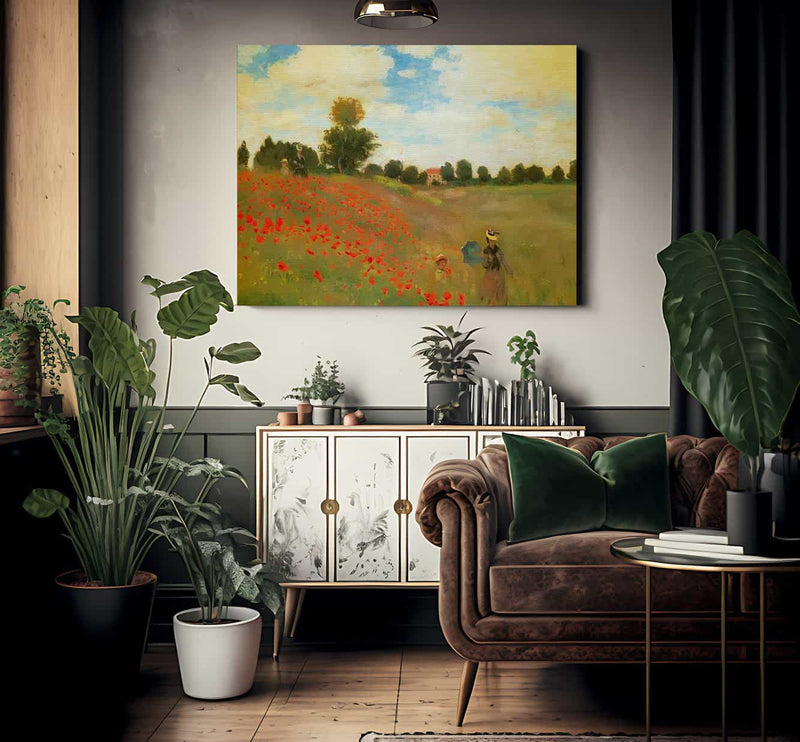 Red Popies At Argenteuil By Claude Monet Fine Art Print