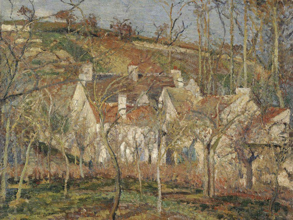 Red Roofs  Corner Of A Village  Winter By Camille Pissarro Fine Art Print