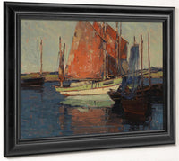 Red Sails, French Tuna Boats By Edgar Payne Fine Art Print