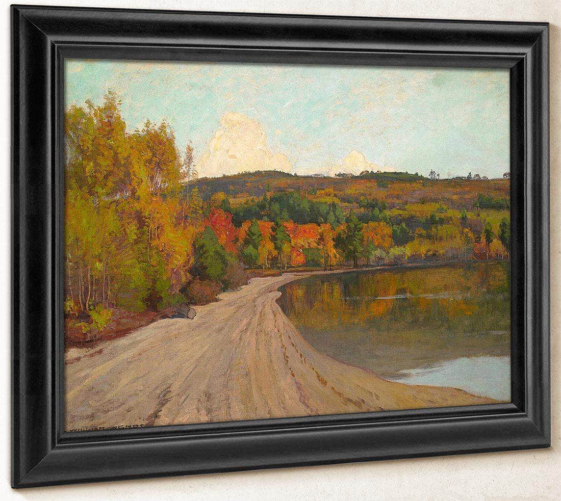 Reflections Along A Lake's Edge By William Wendt Fine Art Print